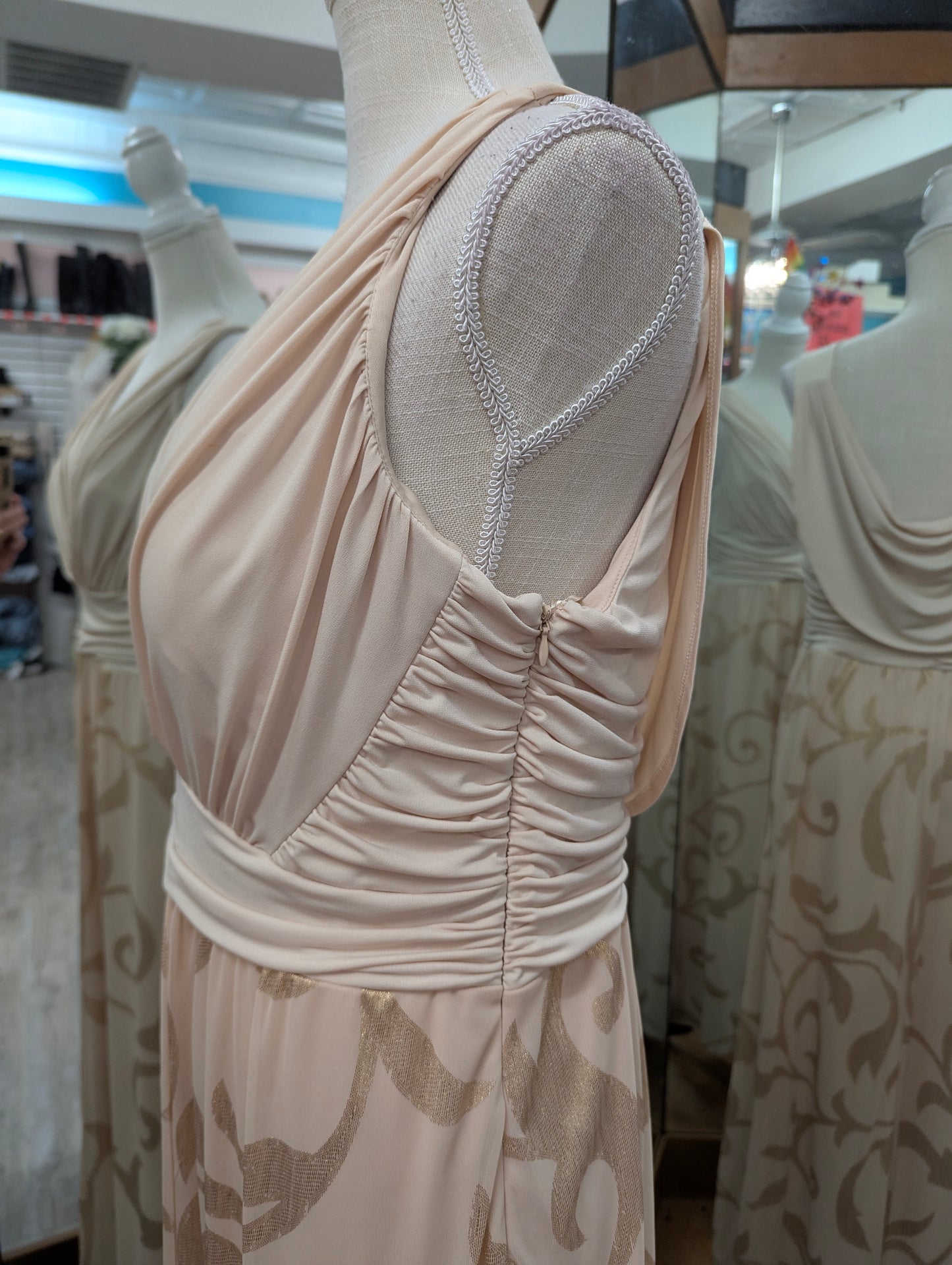 Sangria Beige Tank Gown in 16