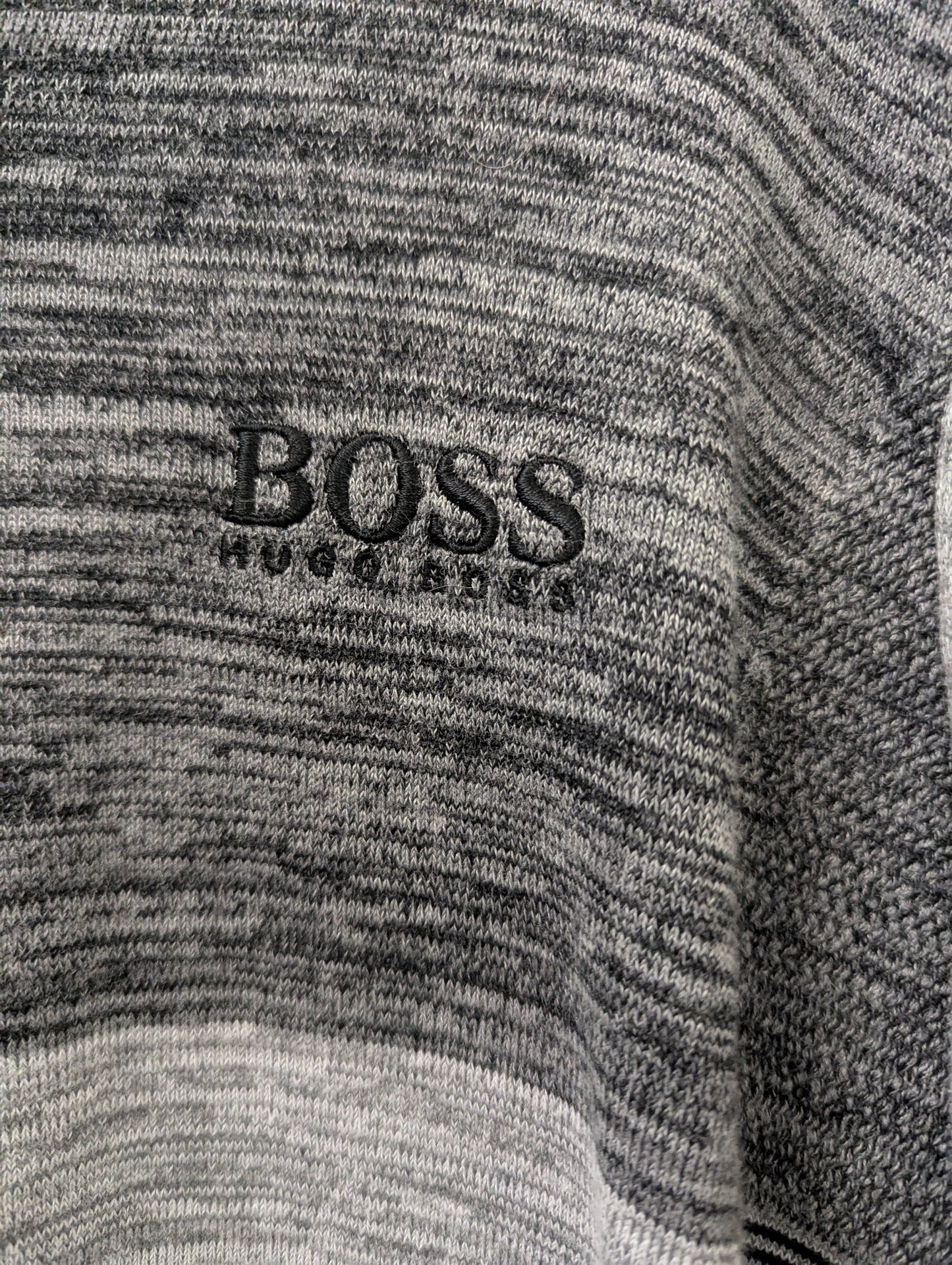 Hugo Boss Grey Patchwork Quarter Zip in S