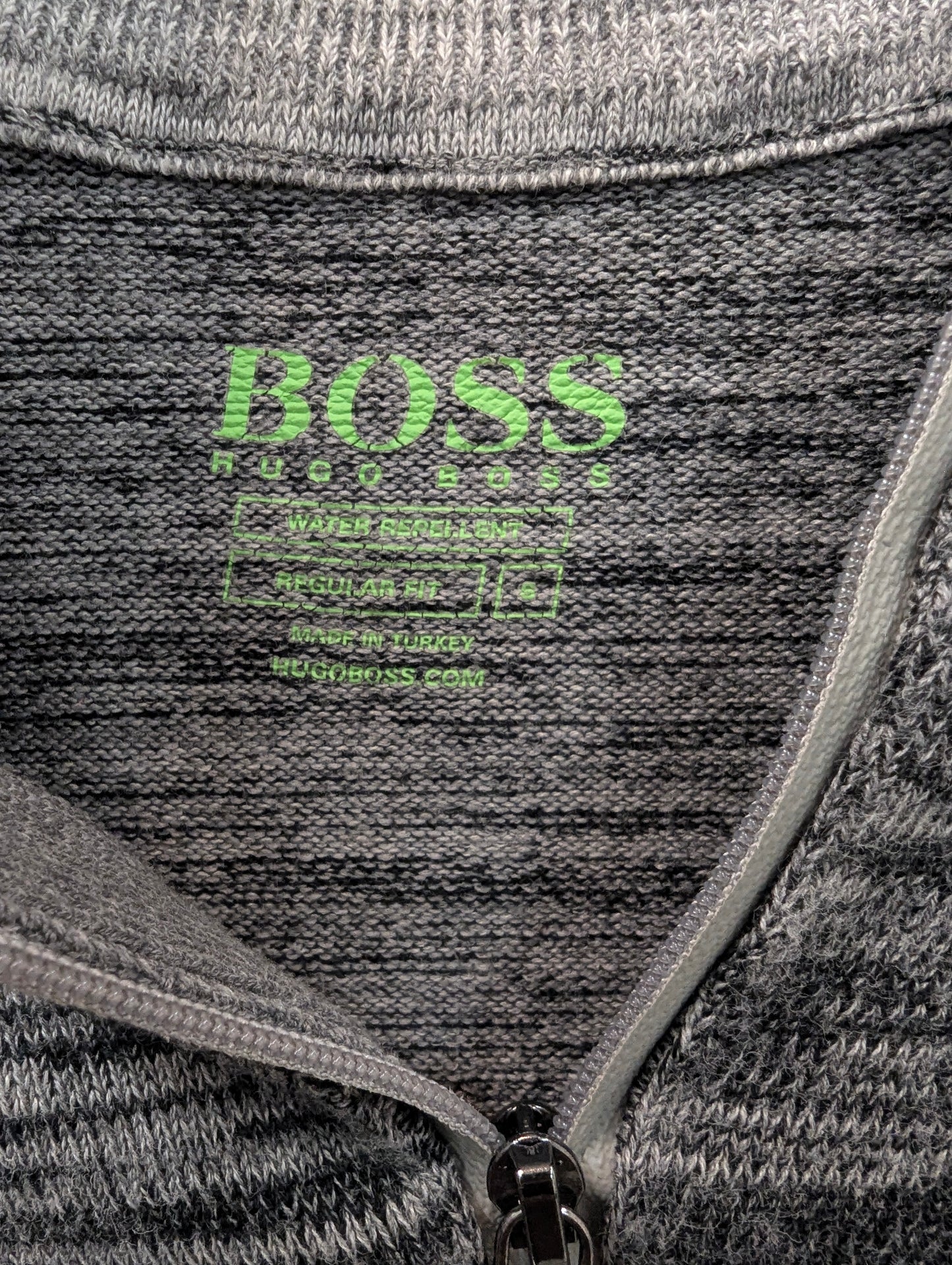 Hugo Boss Grey Patchwork Quarter Zip in S