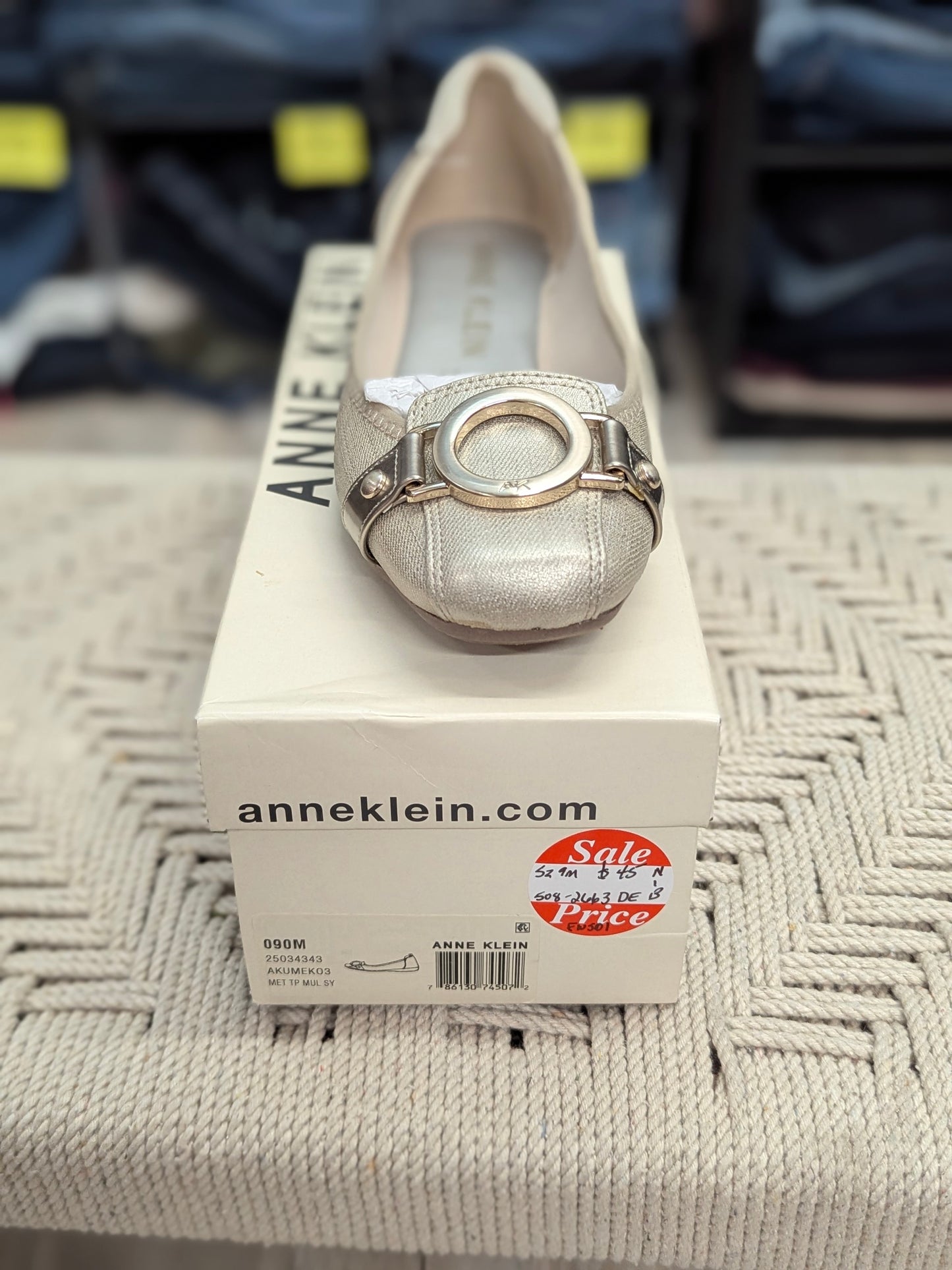 Anne Klein UMEKO Metallic Ballet Flats w/ Buckle | Size 9 | NIB | MSRP $85