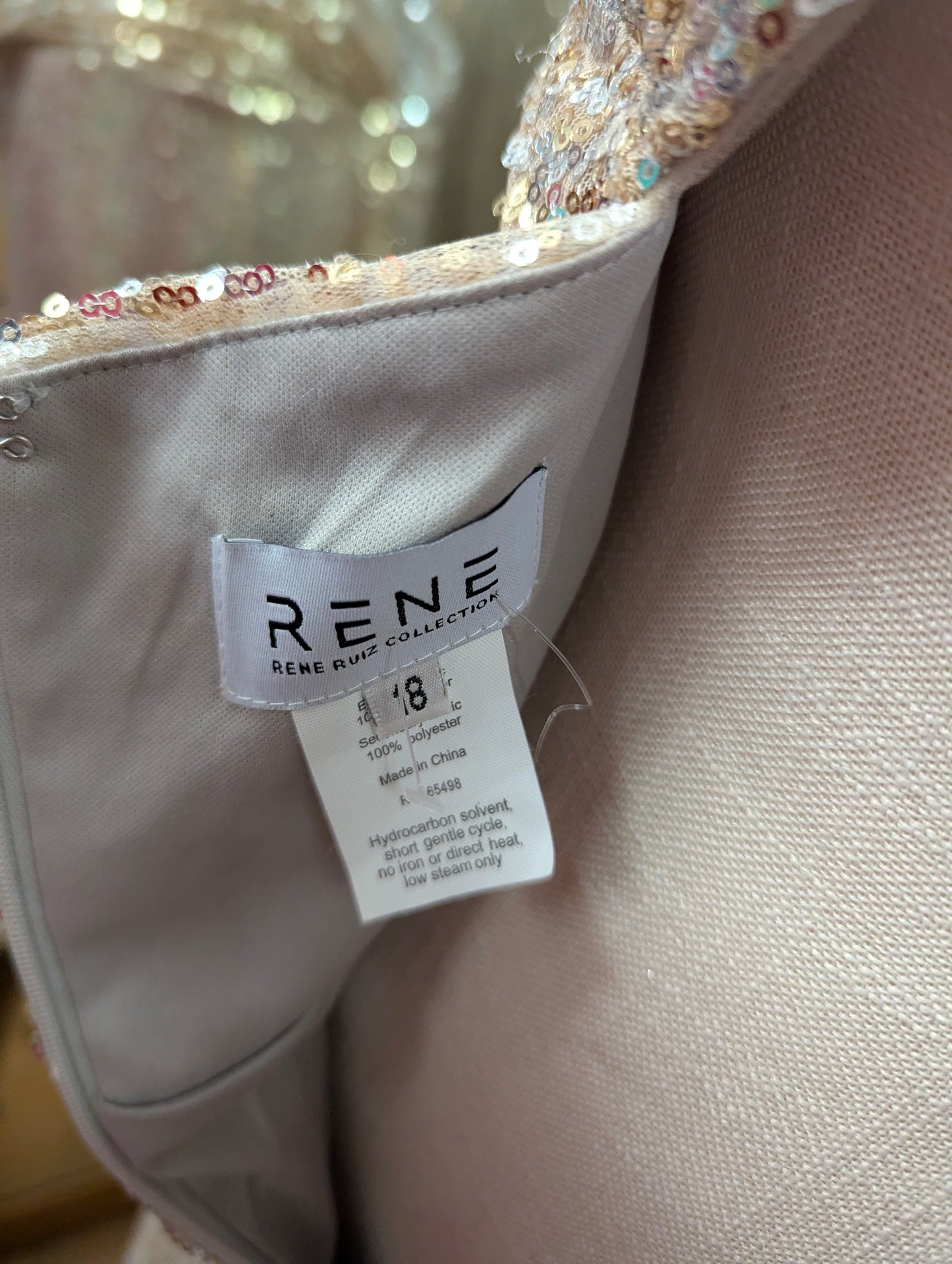Rene Ruiz Gold and Silver Ombre One Shoulder Gown in 18