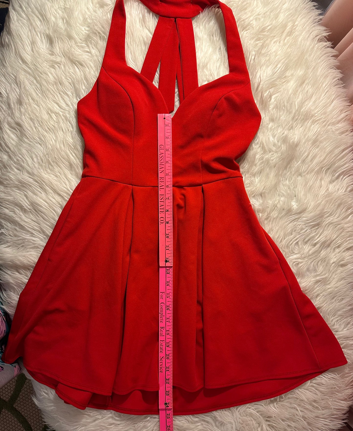 B Darlin Red Fit & Flare Bow-Back Dress Women’s Size Small (2–4)