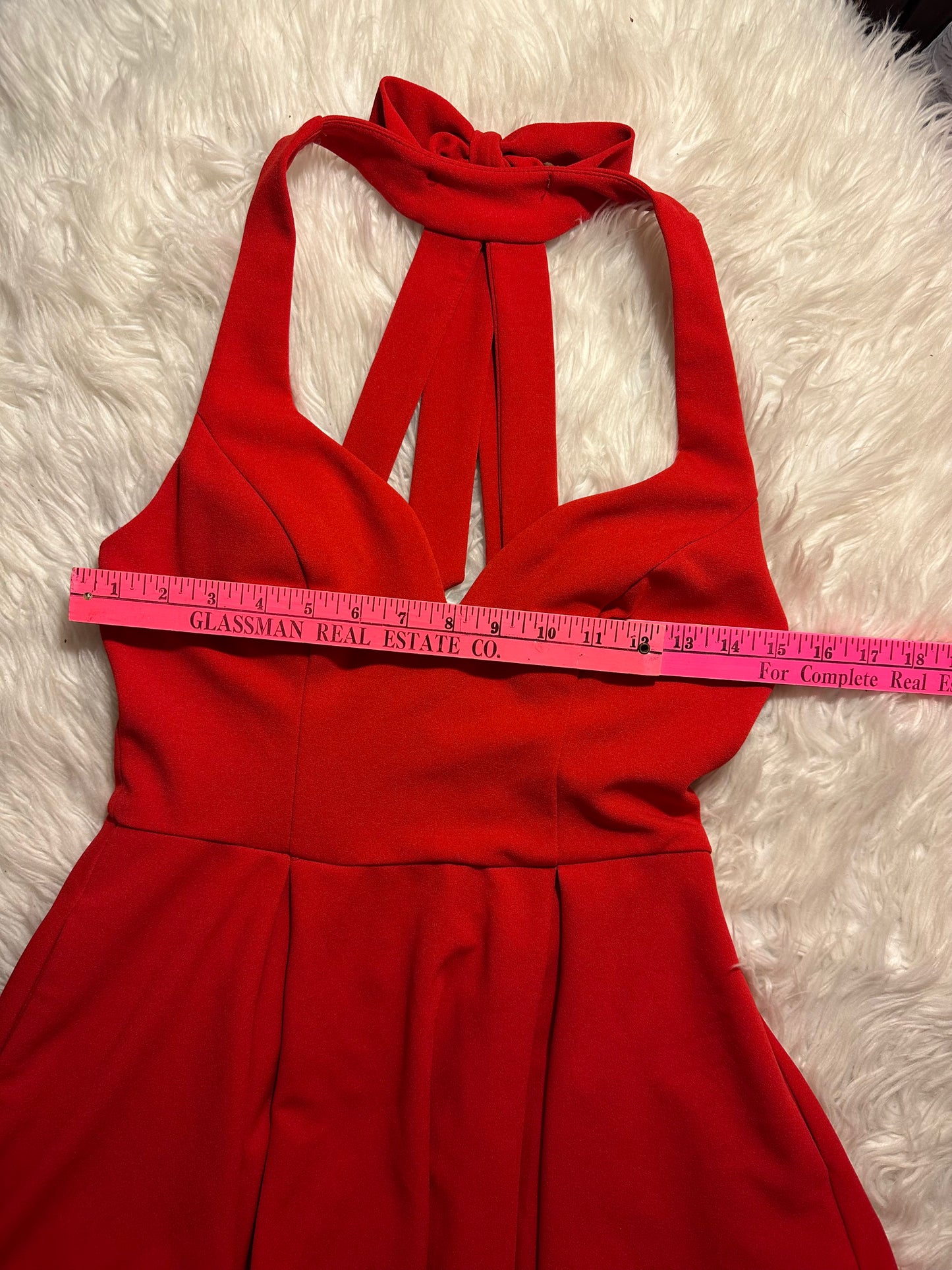 B Darlin Red Fit & Flare Bow-Back Dress Women’s Size Small (2–4)