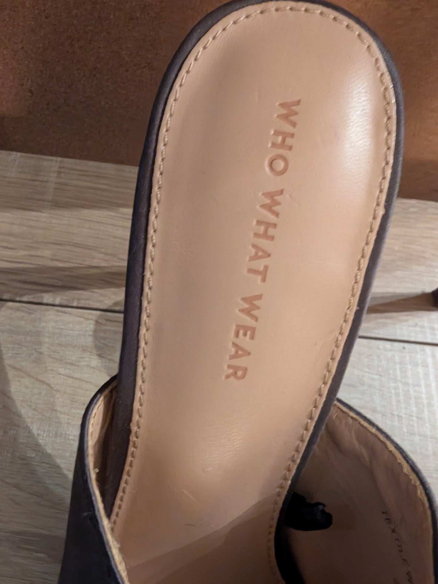 Who What Wear Matilda Black Satin Pointed Toe Stiletto Mules Heels Size 9