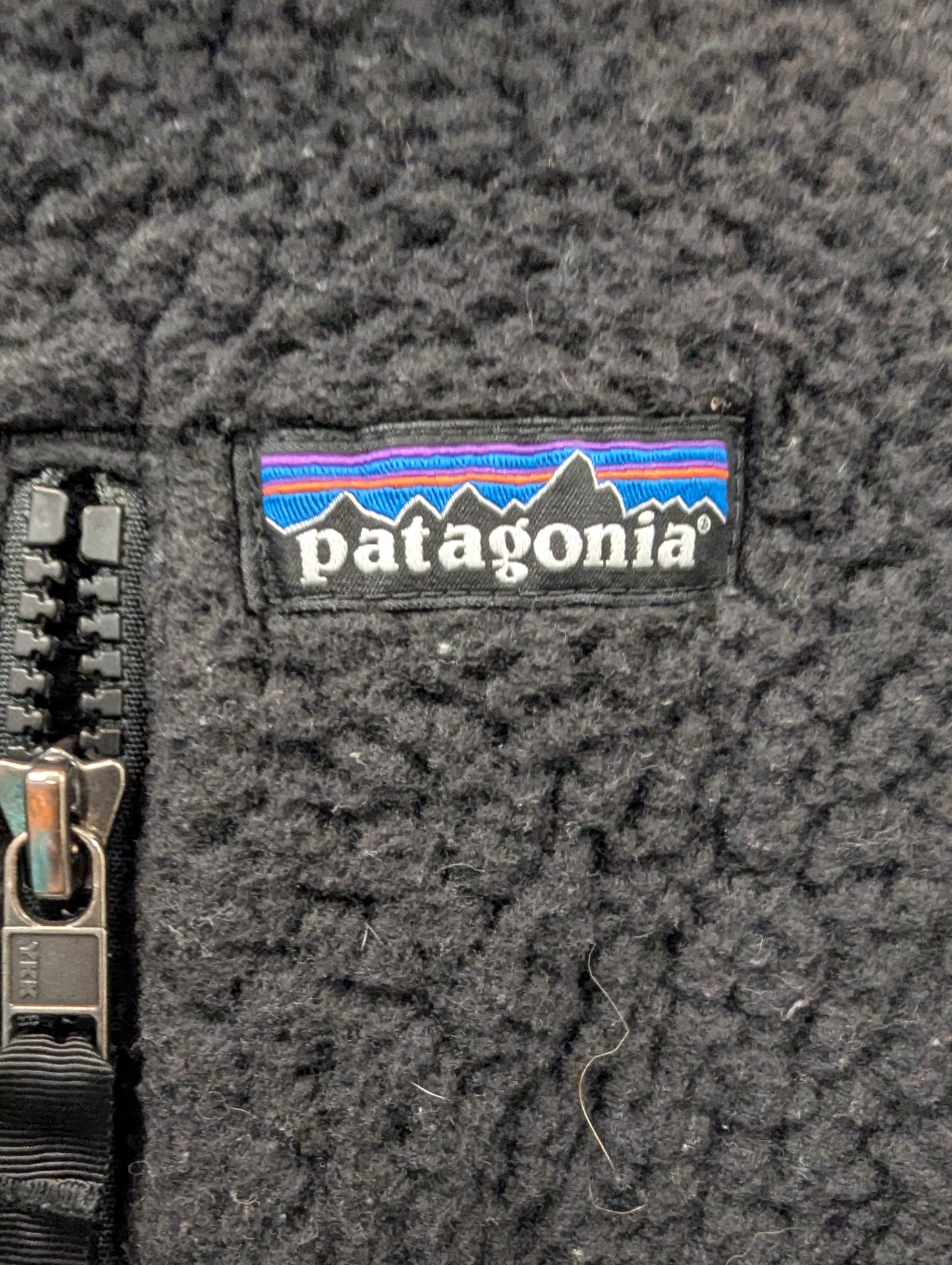 Patagonia Retro Pile Black Zip Up Jacket in S