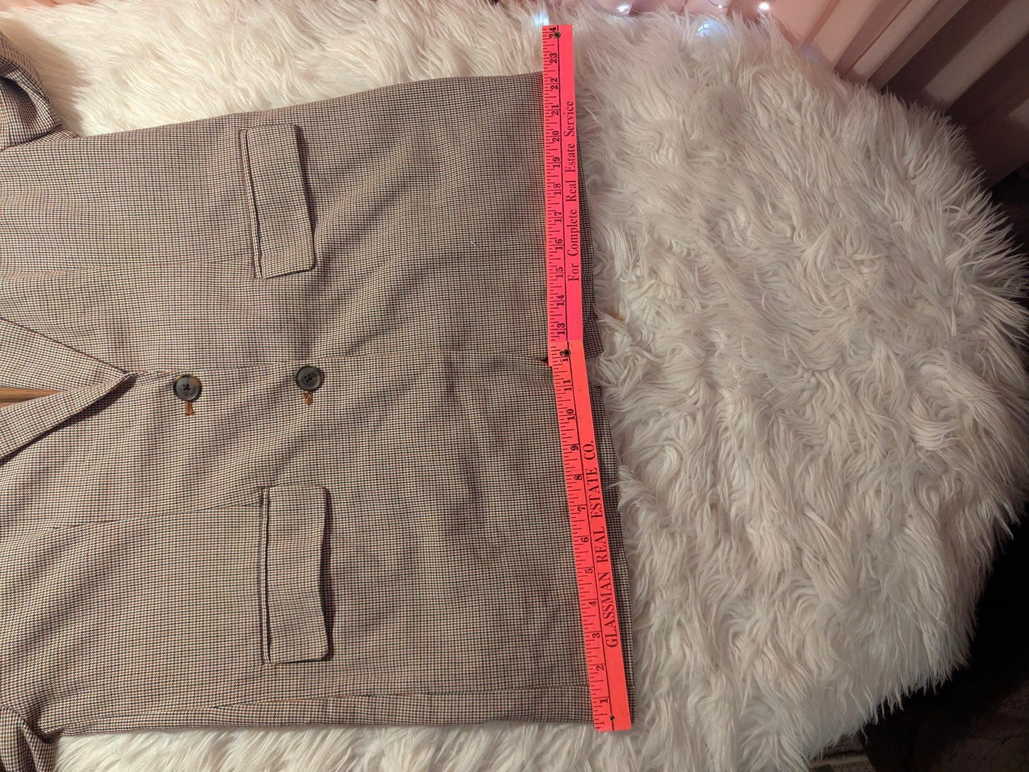 H&M Brown Black Houndstooth Stretch Knit Blazer One Button Unlined Size 4