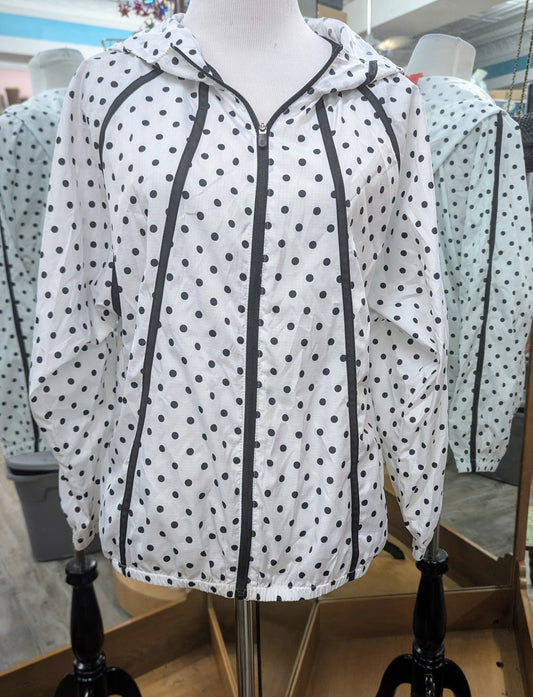 Zella White Polkadot Lightweight Jacket in S