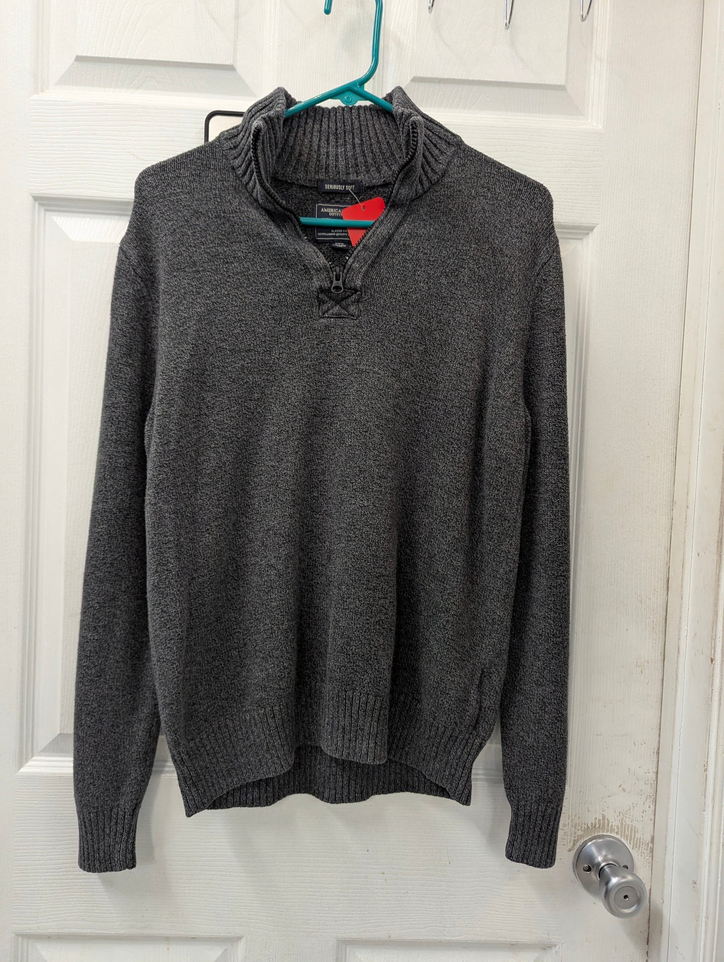 American Eagle Outfitters Grey Heavyweight Knit Pullover in M