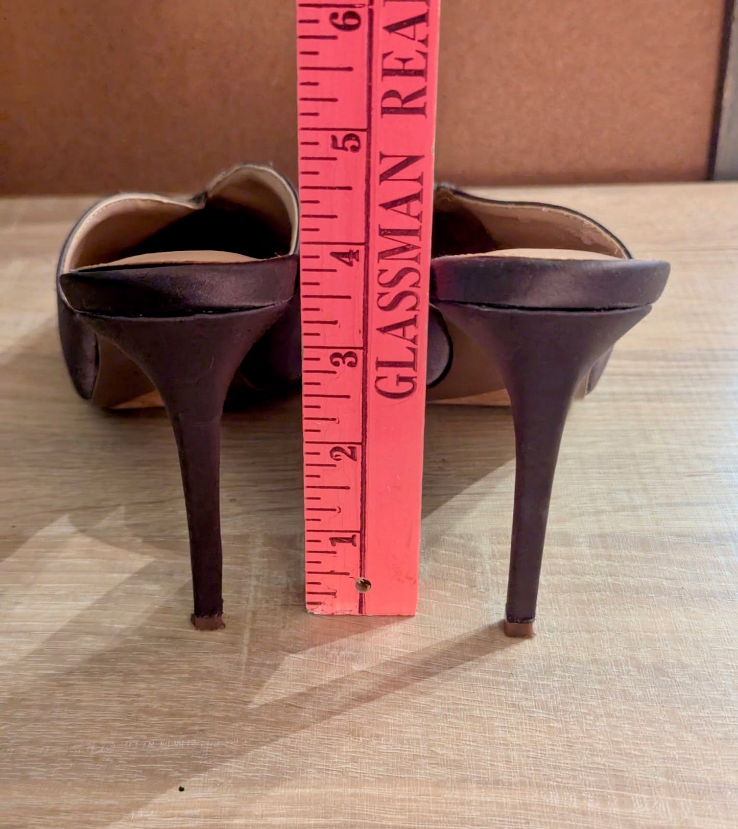 Who What Wear Matilda Black Satin Pointed Toe Stiletto Mules Heels Size 9