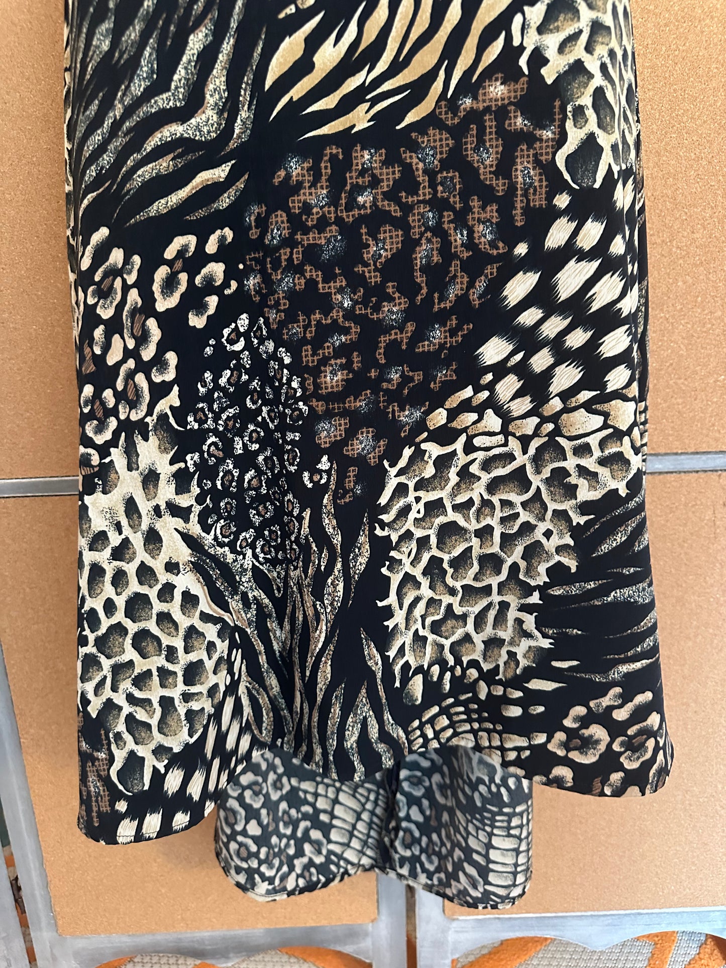 Covington Black Tank & Animal Print Midi Skirt Set Plus 20W EUC Chic Outfit