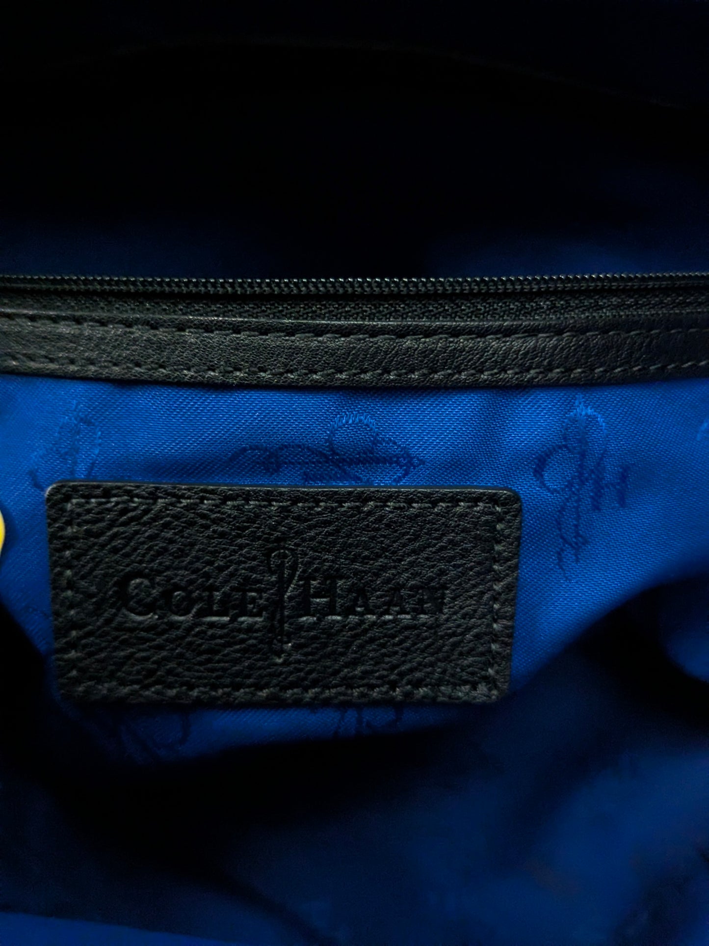 Cole Haan Zoe Structured Leather Satchel Handbag Black