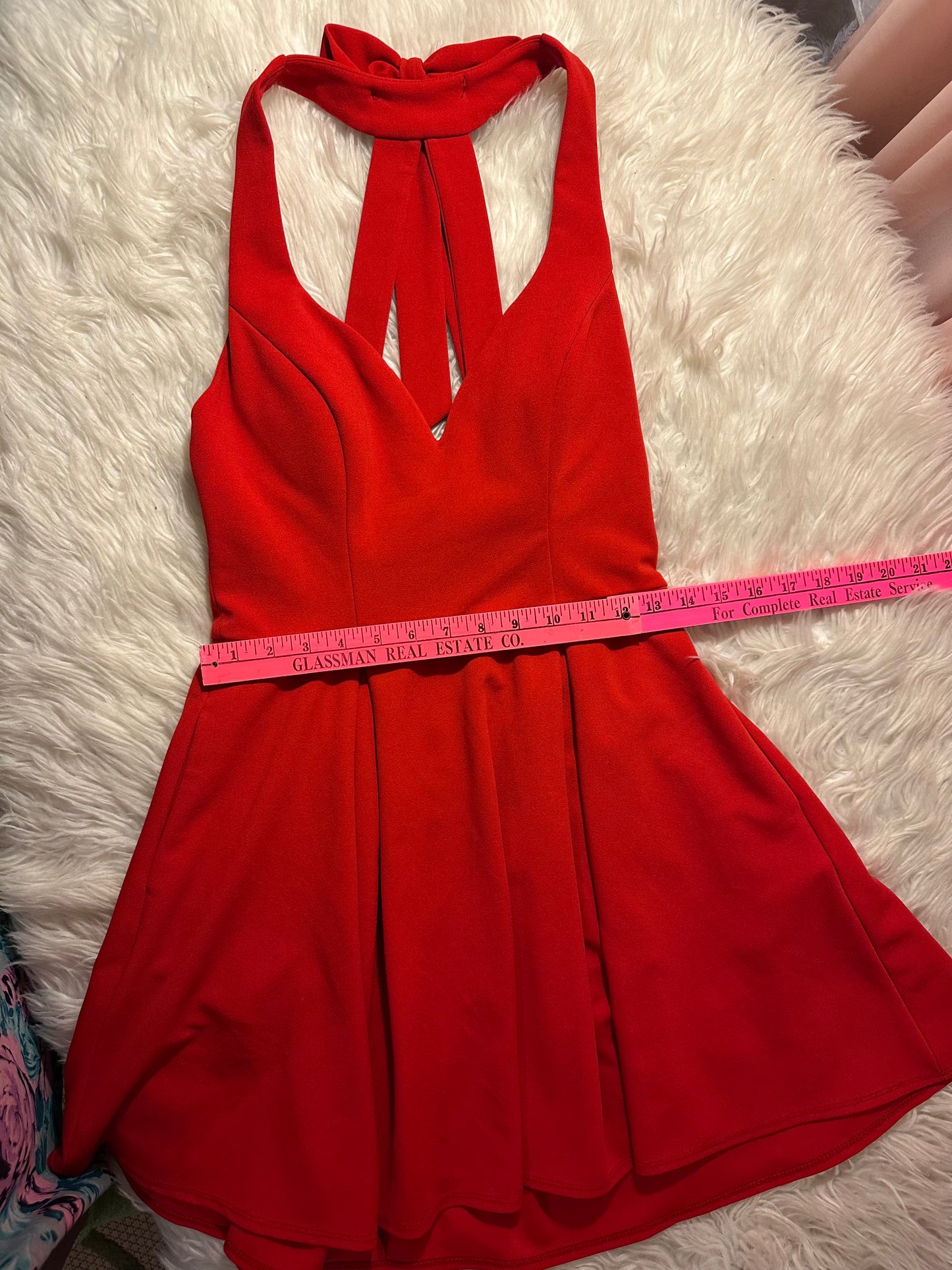 B Darlin Red Fit & Flare Bow-Back Dress Women’s Size Small (2–4)