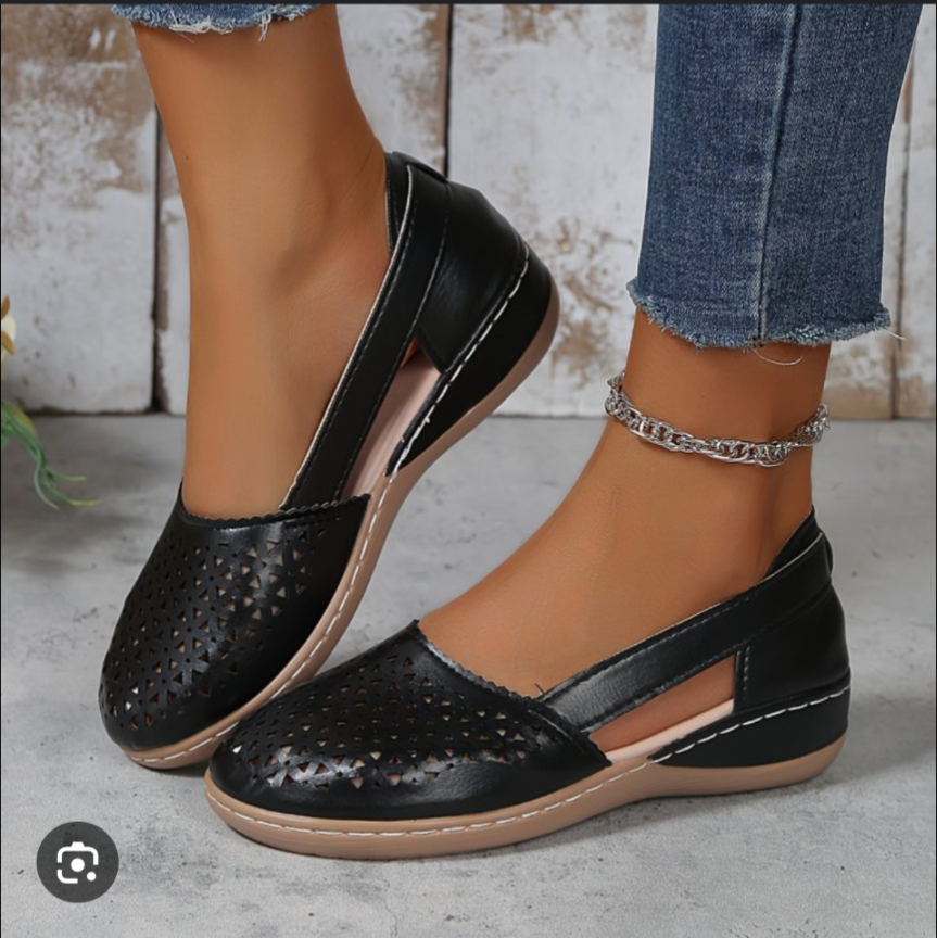 Audeban Women's Lightweight Closed Toe Sandals Shoes Lady Summer Breathable Soft Round Hollow Out Wedges Size 5