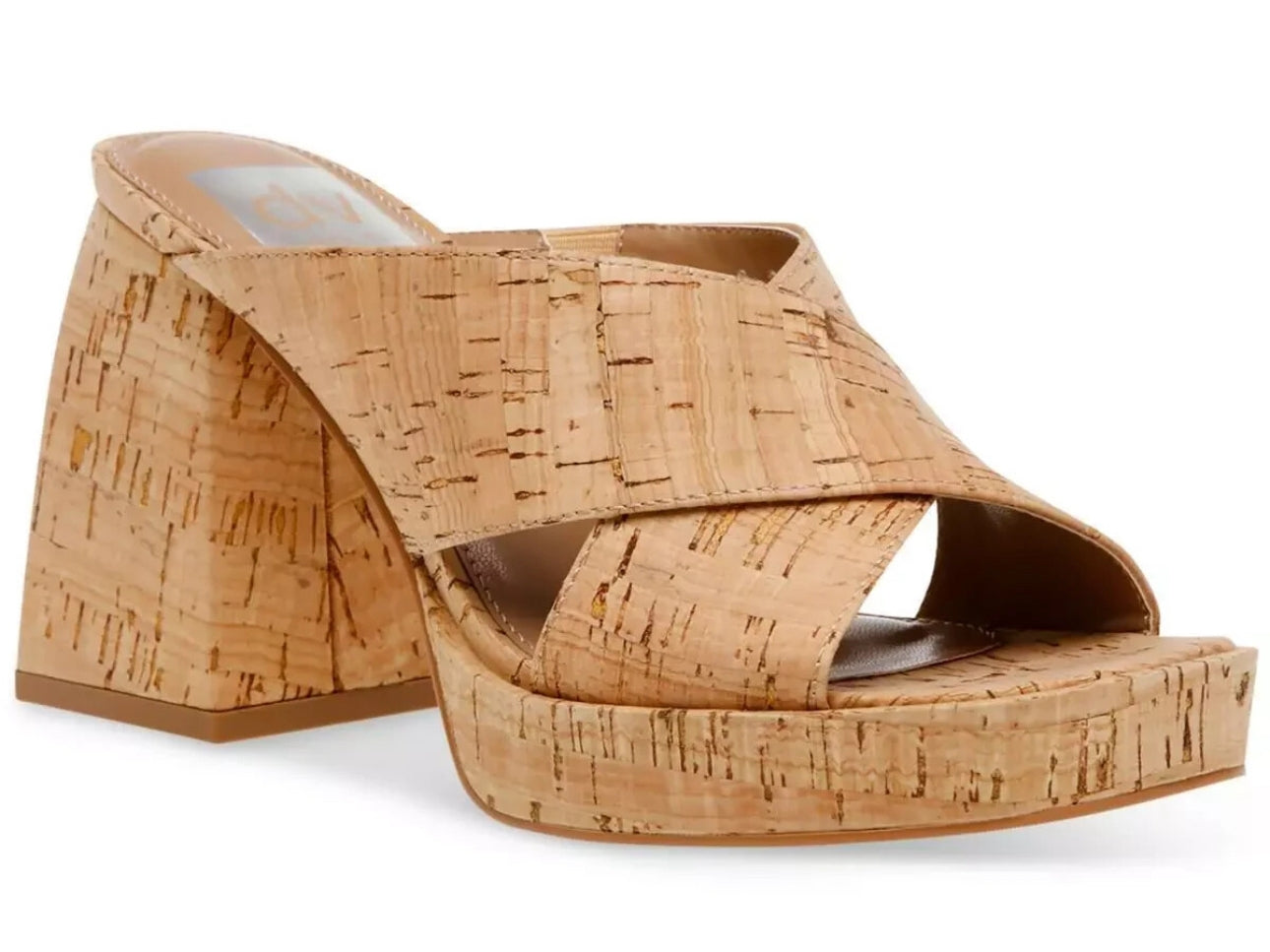 Dolce Vita Boscoe Cork Block Heel Mules Slip-On Platform Sandals Size 9.5 EUC